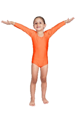 BODY DANZA LYCRA MANICA LUNGA ARANCIONE BABY